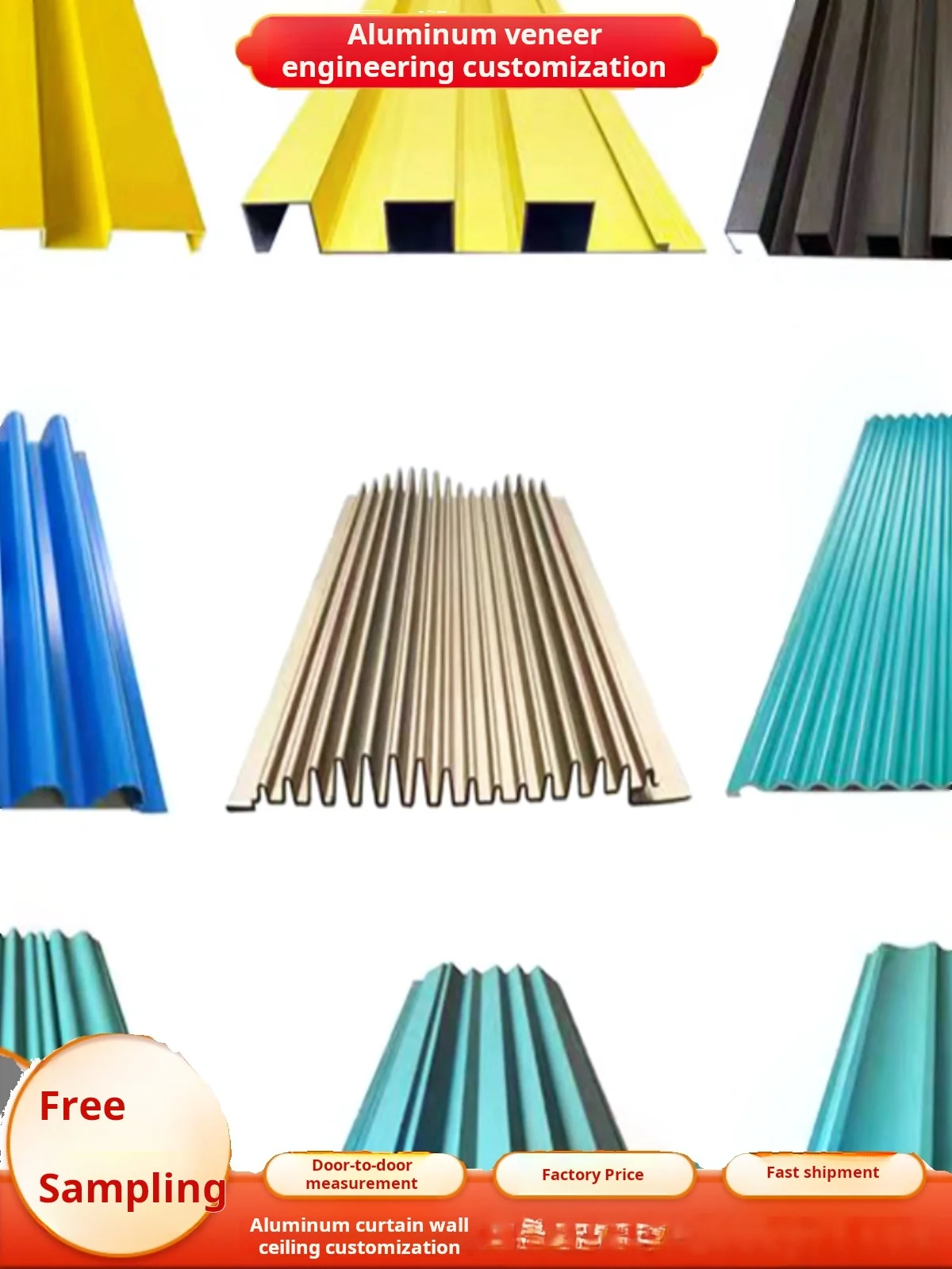 Wave aluminum veneer curtain wall concave concave wall plate aluminum profile background wall curved aluminum plate aluminum all
Wave aluminum veneer curtain wall concave concave wall plate aluminum profile background wall curved aluminum plate aluminum all