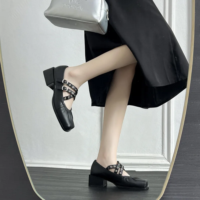 Spring Women Cross Strap Square Toe Ballet Flats Chunky Heel Mary Jane Dress Shoes
Spring Women Cross Strap Square Toe Ballet Flats Chunky Heel Mary Jane Dress Shoes