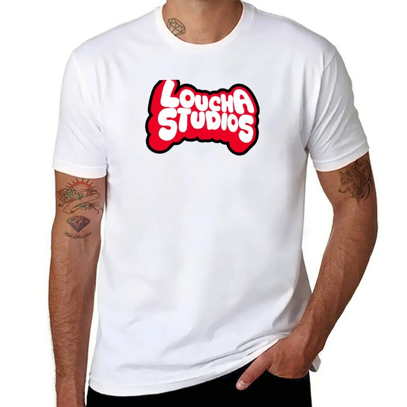 LOUCHA STUDIOS logo (Red & Black) T-Shirt t shirt man plain t shirts for man cotton funny T-Shirt
LOUCHA STUDIOS logo (Red & Black) T-Shirt t shirt man plain t shirts for man cotton funny T-Shirt