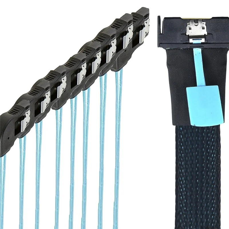 Well Made-MCIO 74P 8X 8I SAS SFF-8654 8I PCI-E Ultraport Slimline 5.0 To8x SATA 7P 90 Degree Female Adapter Cable 1M
Well Made-MCIO 74P 8X 8I SAS SFF-8654 8I PCI-E Ultraport Slimline 5.0 To8x SATA 7P 90 Degree Female Adapter Cable 1M