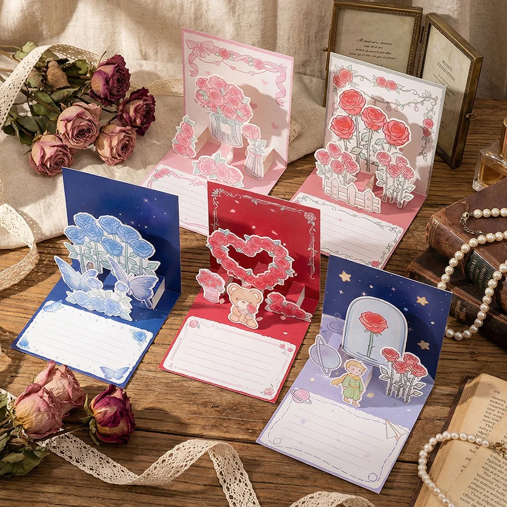 1Pcs Valentine's Day 3D Cartoon Thanksgiving Card Bear Rose Pattern Party Gift Card Party Decoration Supplies Card
1Pcs Valentine's Day 3D Cartoon Thanksgiving Card Bear Rose Pattern Party Gift Card Party Decoration Supplies Card