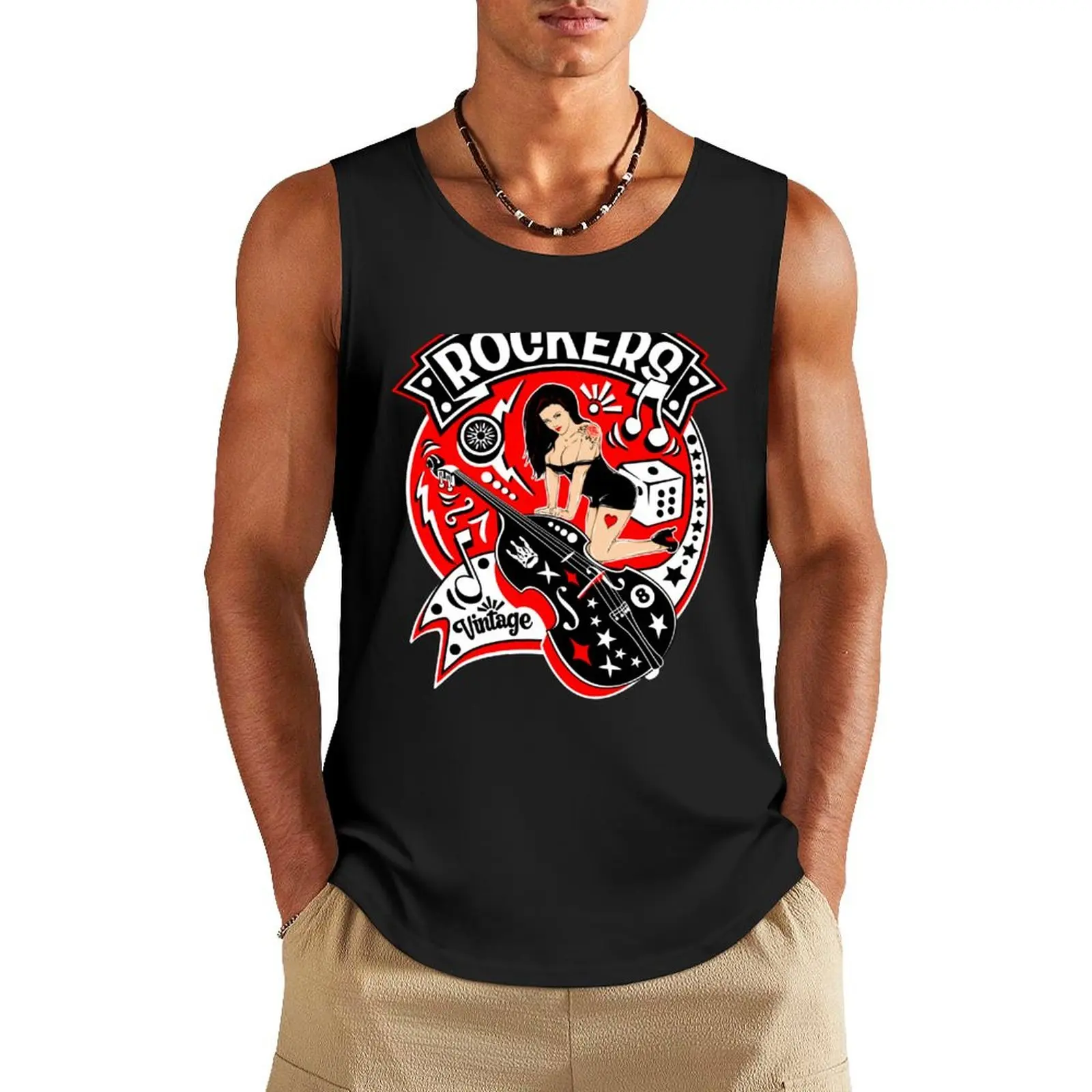 Rockabilly Pinup Sock Hop Rocker Vintage Rock and Roll Music Tank Top t-shirts for men Top summer summer clothes Short sleeve
Rockabilly Pinup Sock Hop Rocker Vintage Rock and Roll Music Tank Top t-shirts for men Top summer summer clothes Short sleeve
