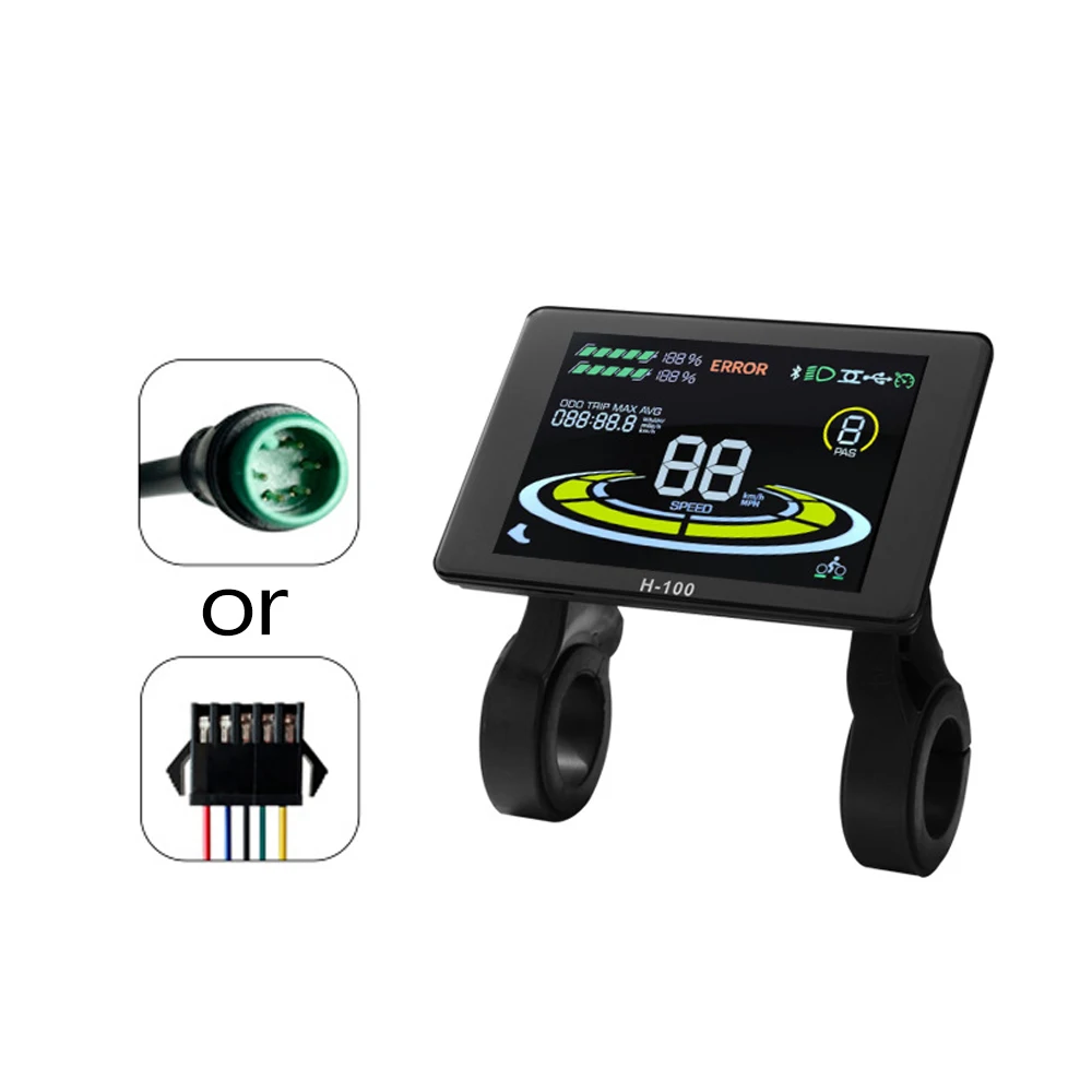 H-100 Electric Bike Intelligent Display 24V-72V Waterproof Connection Plug Colorful LCD 36V/48V/52V/60V SM/ Ebike Conversion Kit
H-100 Electric Bike Intelligent Display 24V-72V Waterproof Connection Plug Colorful LCD 36V/48V/52V/60V SM/ Ebike Conversion Kit