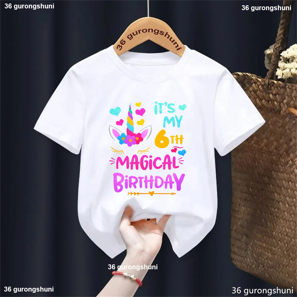 Colorful It'S My 6th Magical Birthday Unicorn Love Printed Tshirt Girls/Boys Funny Kawaii Kids Clothes Birthday Gift T-Shirt
Colorful It'S My 6th Magical Birthday Unicorn Love Printed Tshirt Girls/Boys Funny Kawaii Kids Clothes Birthday Gift T-Shirt