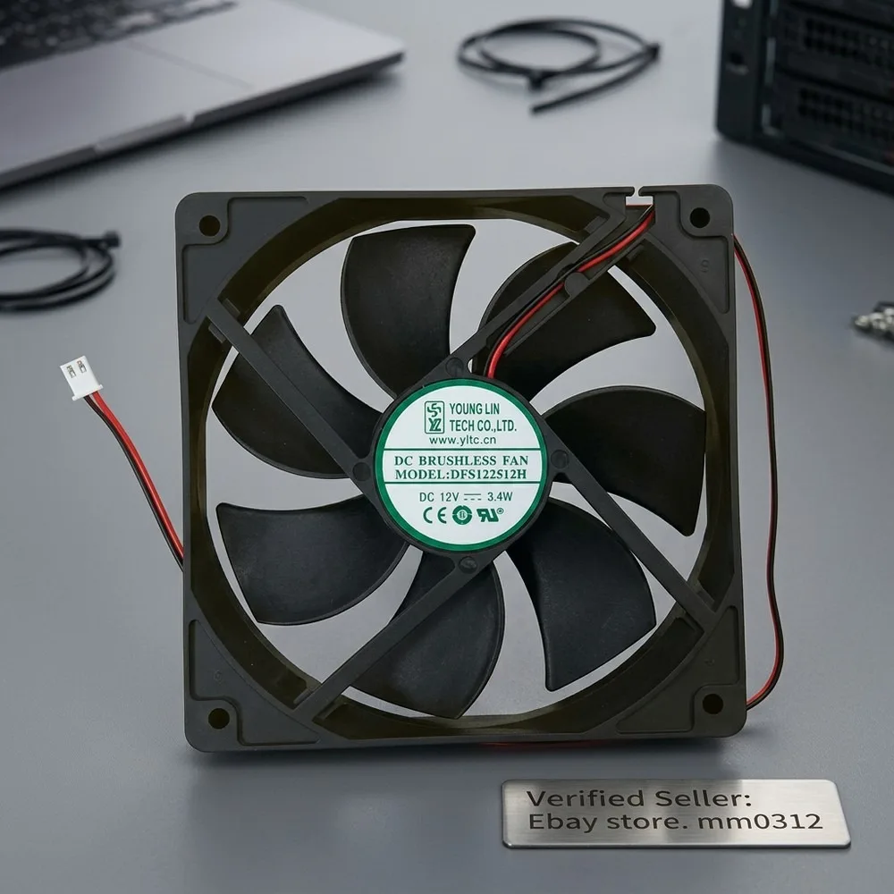 For YOUNG LIN DFS122512H 12025 DC12V 3.4W 120*120*25MM 2-Pin Case Cooling Fan
For YOUNG LIN DFS122512H 12025 DC12V 3.4W 120*120*25MM 2-Pin Case Cooling Fan