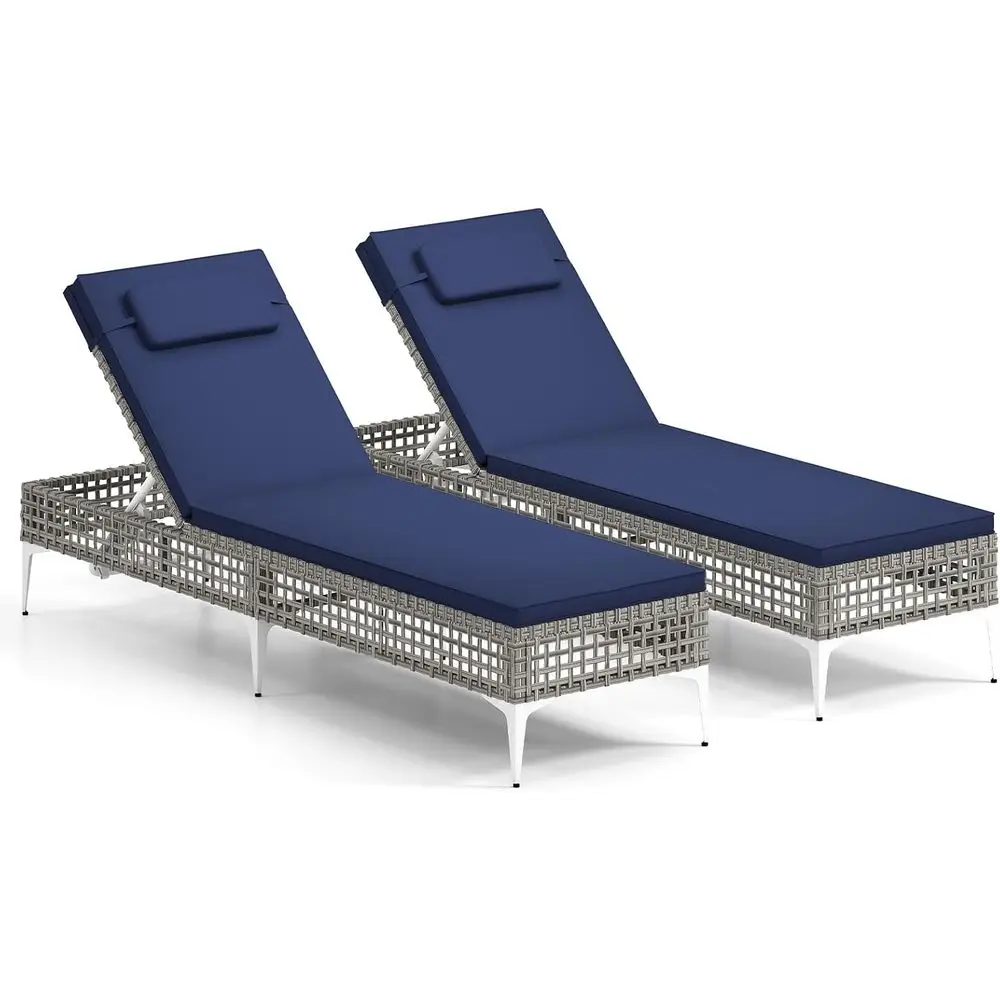 Комплект из 2 предметов: синий плетеный шезлонг из полиротамента для улицы с подушками и регулируемой спинкой
Комплект из 2 предметов: синий плетеный шезлонг из полиротамента для улицы с подушками и регулируемой спинкой