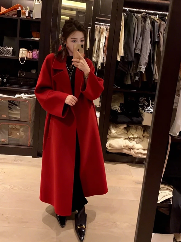 Красное двустороннее шерстяное пальто Camere, женское шерстяное пальто средней длины, корейская версия, зимнее новое поступление
Красное двустороннее шерстяное пальто Camere, женское шерстяное пальто средней длины, корейская версия, зимнее новое поступление