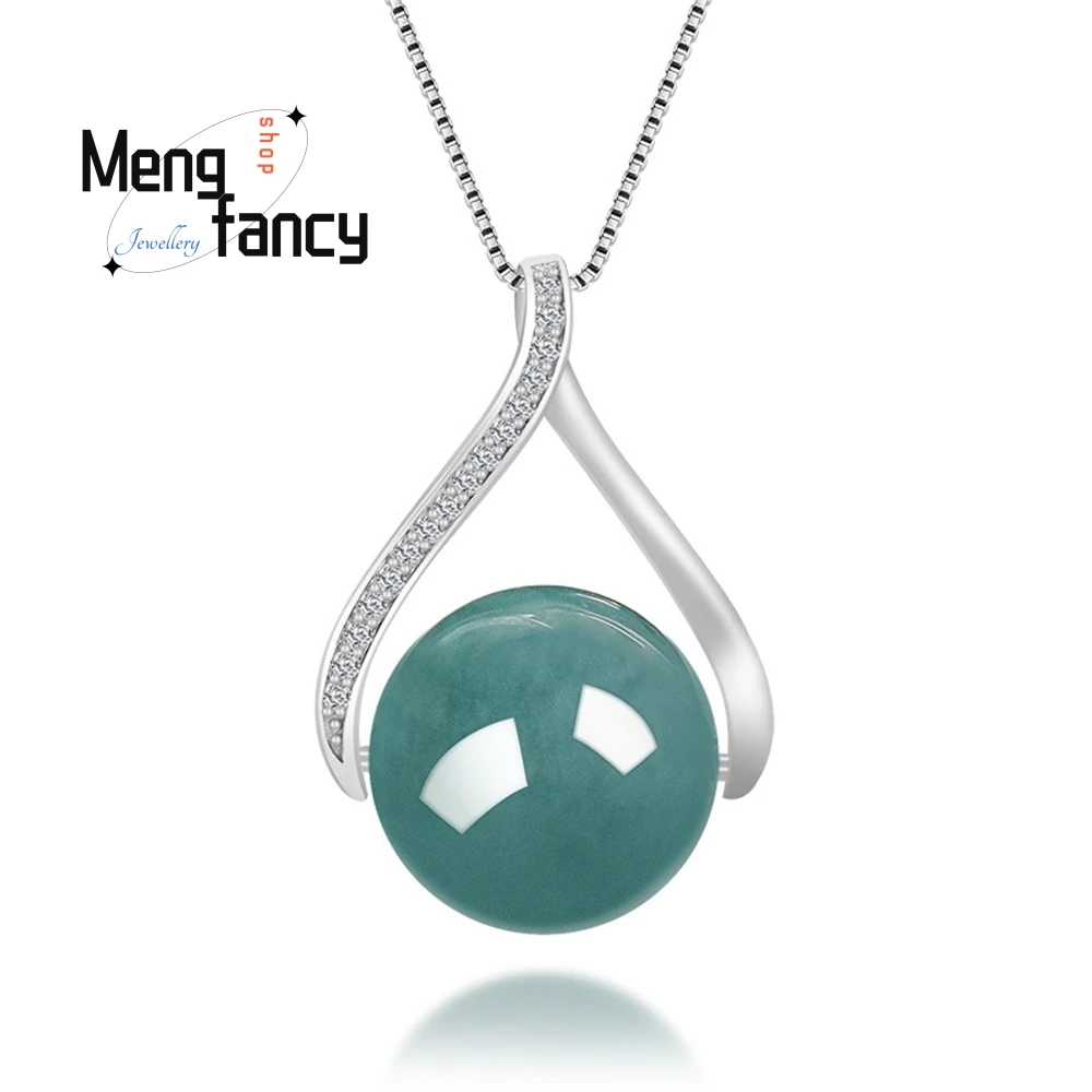 Popular Natural A Goods Jade Blue Water Round Pearl Pendant Waxy Jade S925 Silver Inlaid Fashion Simple Women's Jewelry
Popular Natural A Goods Jade Blue Water Round Pearl Pendant Waxy Jade S925 Silver Inlaid Fashion Simple Women's Jewelry