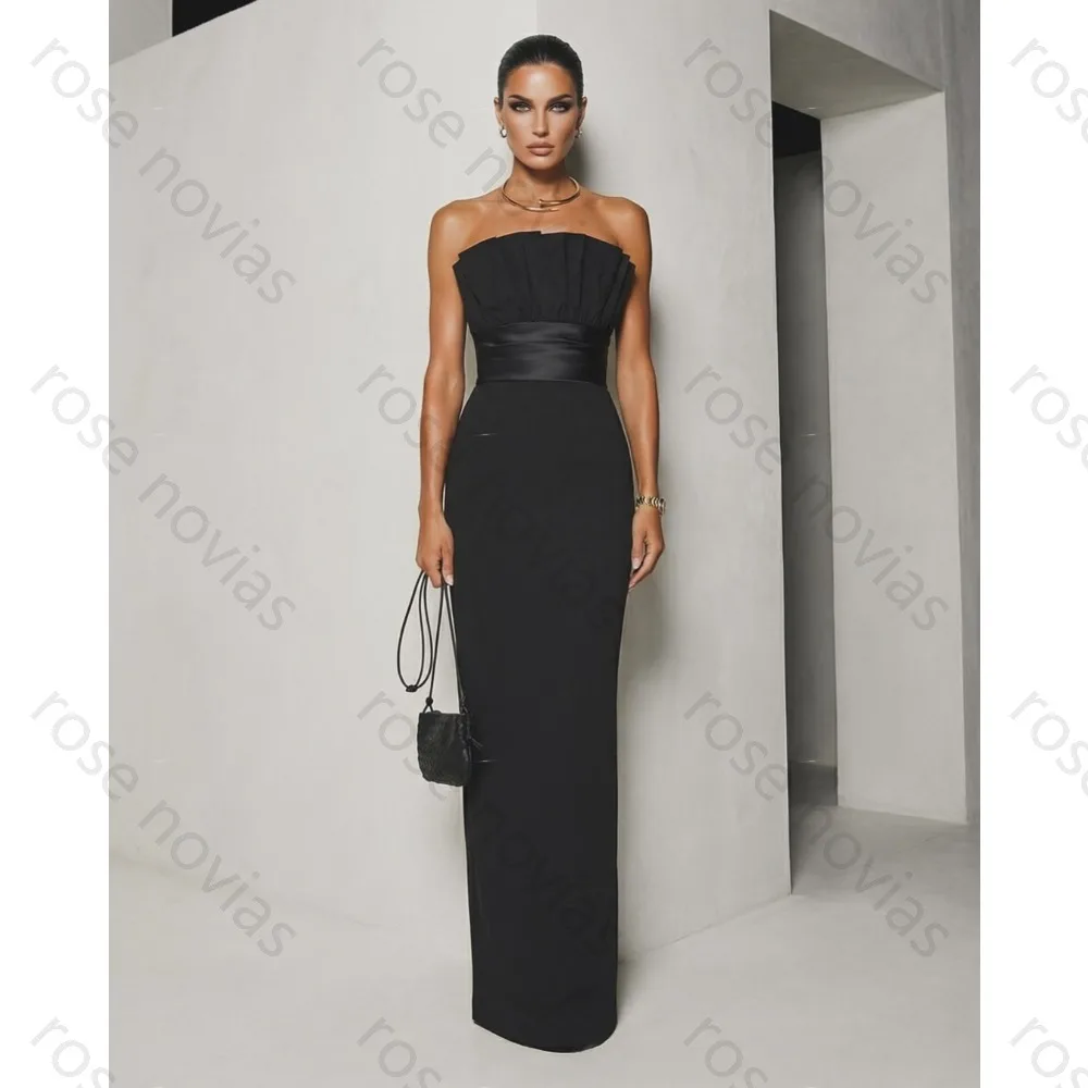 Customized 2026 Hot Sale Black Formal Dress Strapless Ruched Satin Sheath Gown Women Cocktail Wedding Guest
Customized 2026 Hot Sale Black Formal Dress Strapless Ruched Satin Sheath Gown Women Cocktail Wedding Guest