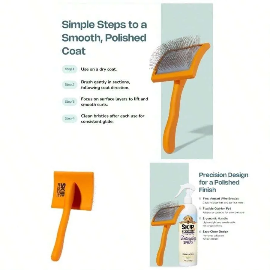 【New Arrival】Curved Slicker Brush for Dogs & Cats, Orange Handle Grooming Tool for Detangling & Shedding
【New Arrival】Curved Slicker Brush for Dogs & Cats, Orange Handle Grooming Tool for Detangling & Shedding