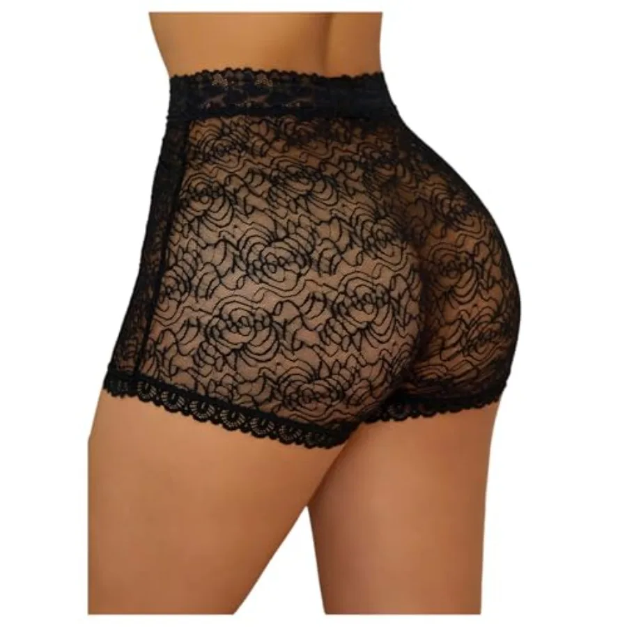 WDIRARA Women's Plus Size Sheer Lace Boyshorts Underwear Sexy High Waisted Boxer Briefs Panties
WDIRARA Women's Plus Size Sheer Lace Boyshorts Underwear Sexy High Waisted Boxer Briefs Panties