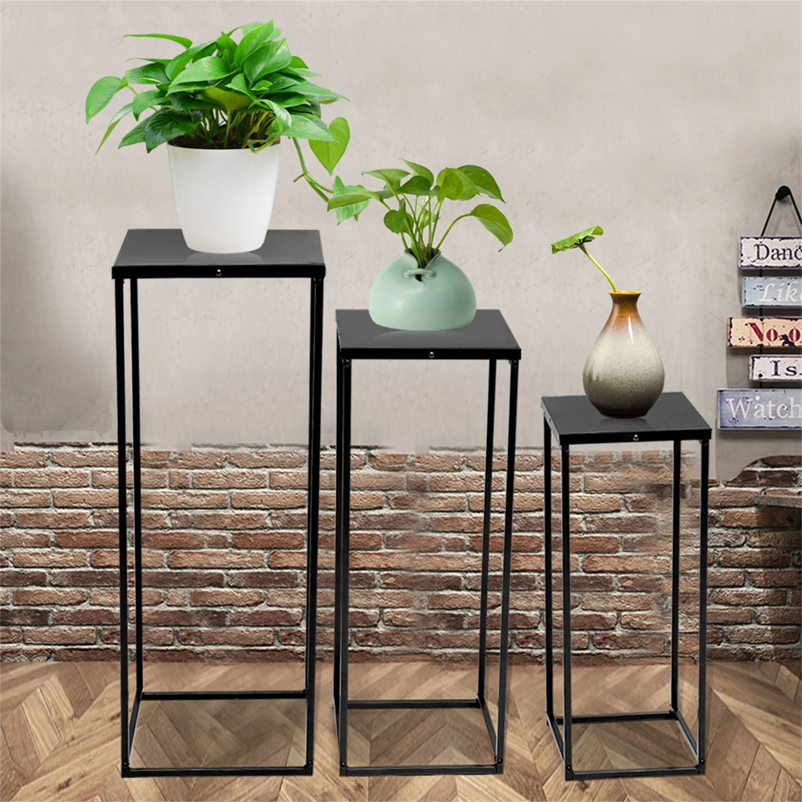 Black Set of 3 Metal Stand Plant Stand High Square Rack Flower Holder Living Room & Patio
Black Set of 3 Metal Stand Plant Stand High Square Rack Flower Holder Living Room & Patio