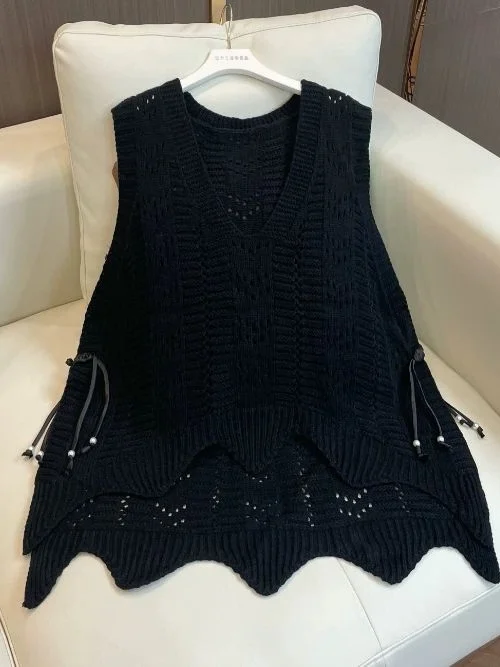 plus Size Women's Knitted Hollow out Design Tank Top Summer Casual Pure Color Base Layer Vest Korean Sle Loose Fit V-Ne
plus Size Women's Knitted Hollow out Design Tank Top Summer Casual Pure Color Base Layer Vest Korean Sle Loose Fit V-Ne