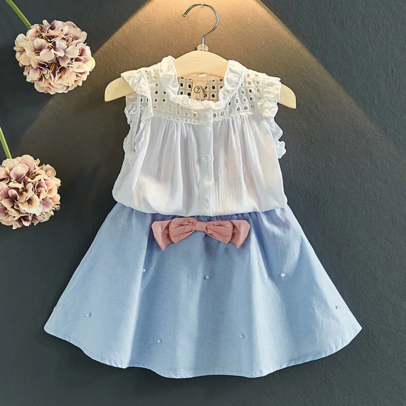 Girls' summer new fashion cotton outfit, baby girl's sleeveless shirt and short skirt two-piece set
Girls' summer new fashion cotton outfit, baby girl's sleeveless shirt and short skirt two-piece set