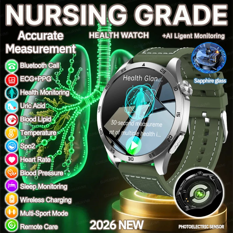 2026 New Nursing Grade Smart Watch ECG+PPG Blood Lipid Blood Pressure Uric Acid HD Bluetooth Call Clock Health Smart Watch Men
2026 New Nursing Grade Smart Watch ECG+PPG Blood Lipid Blood Pressure Uric Acid HD Bluetooth Call Clock Health Smart Watch Men