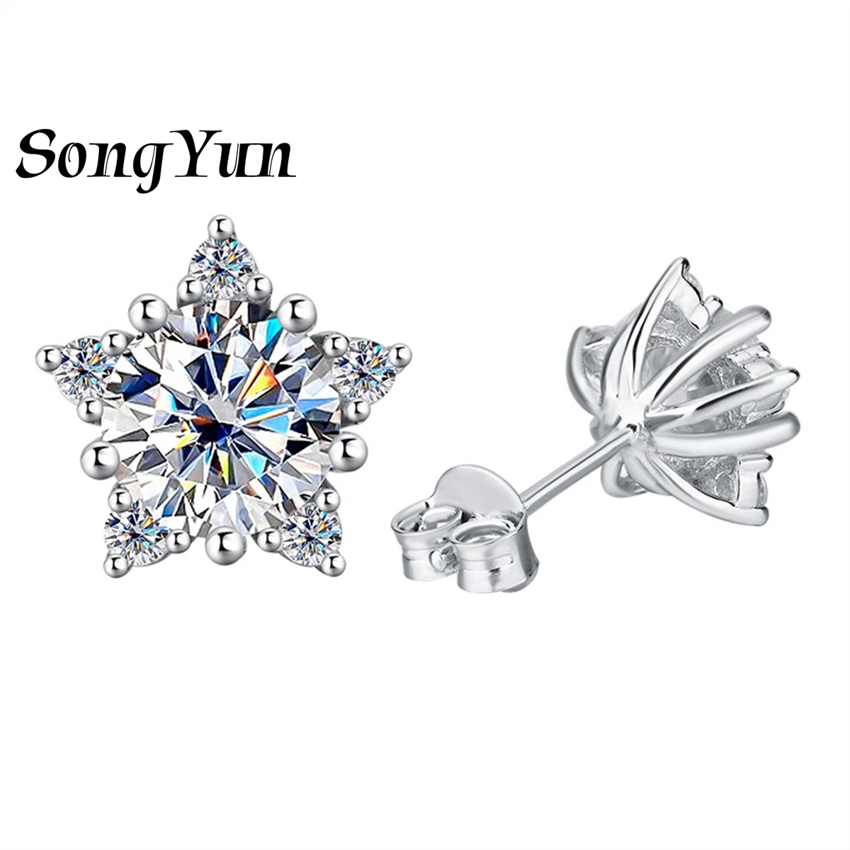 SONGYUN Brand Jewelry 925 Sterling Silver Earrings Moissanite Diamond Stud Wedding for Her 18K Gold Plated SYT Patent Earring
SONGYUN Brand Jewelry 925 Sterling Silver Earrings Moissanite Diamond Stud Wedding for Her 18K Gold Plated SYT Patent Earring