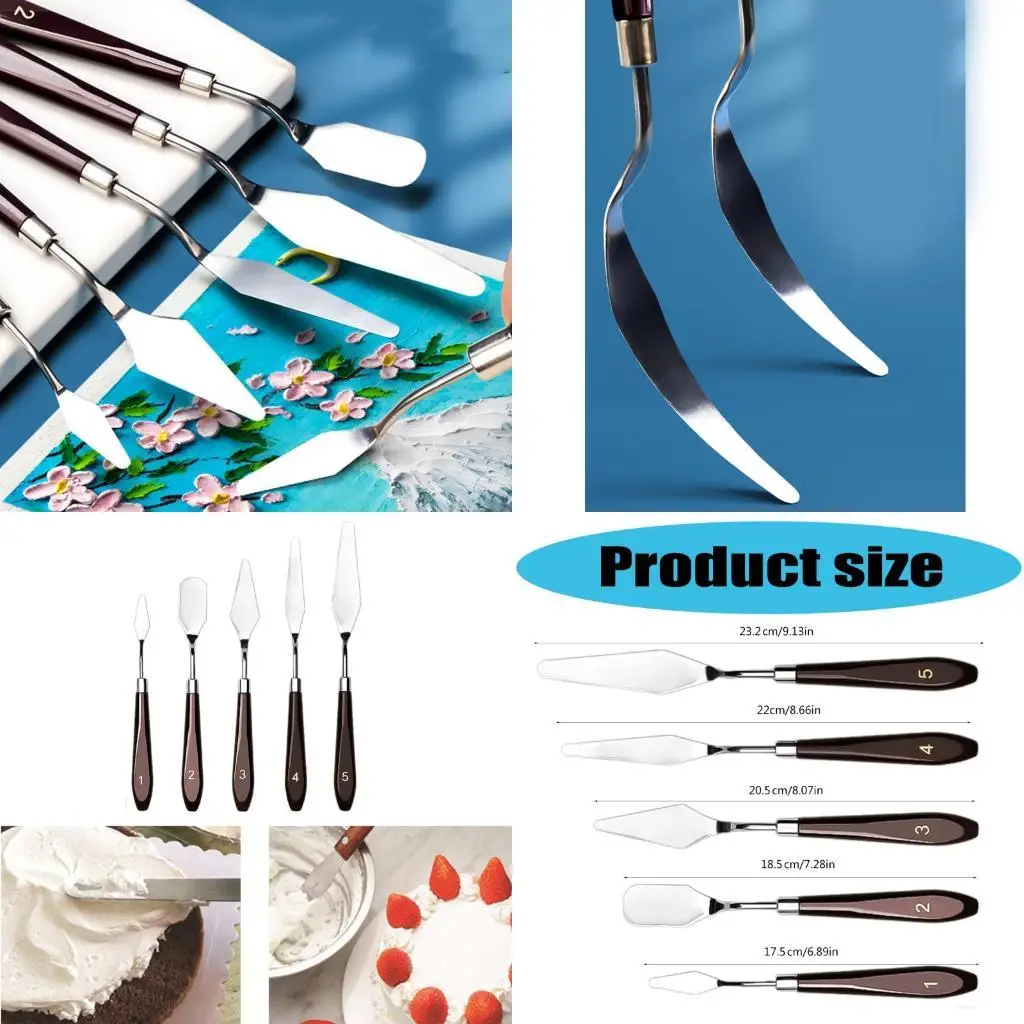 5pcs художники Spula Set Handling Paletter Tool Краска для смешивания скребка для картины маслом Акриловая живопись торта
5pcs художники Spula Set Handling Paletter Tool Краска для смешивания скребка для картины маслом Акриловая живопись торта