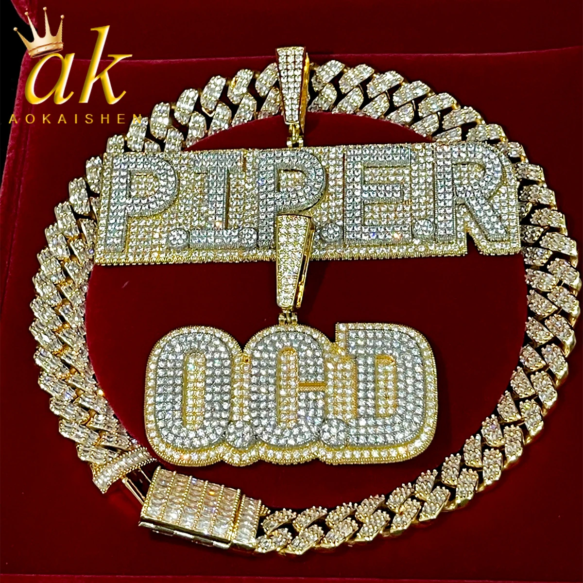 Aokaishen Custom Letter Icy Zircon Pendant For Men Name Necklace Chain Fashion Hip Hop Rock Street Jewerly
Aokaishen Custom Letter Icy Zircon Pendant For Men Name Necklace Chain Fashion Hip Hop Rock Street Jewerly