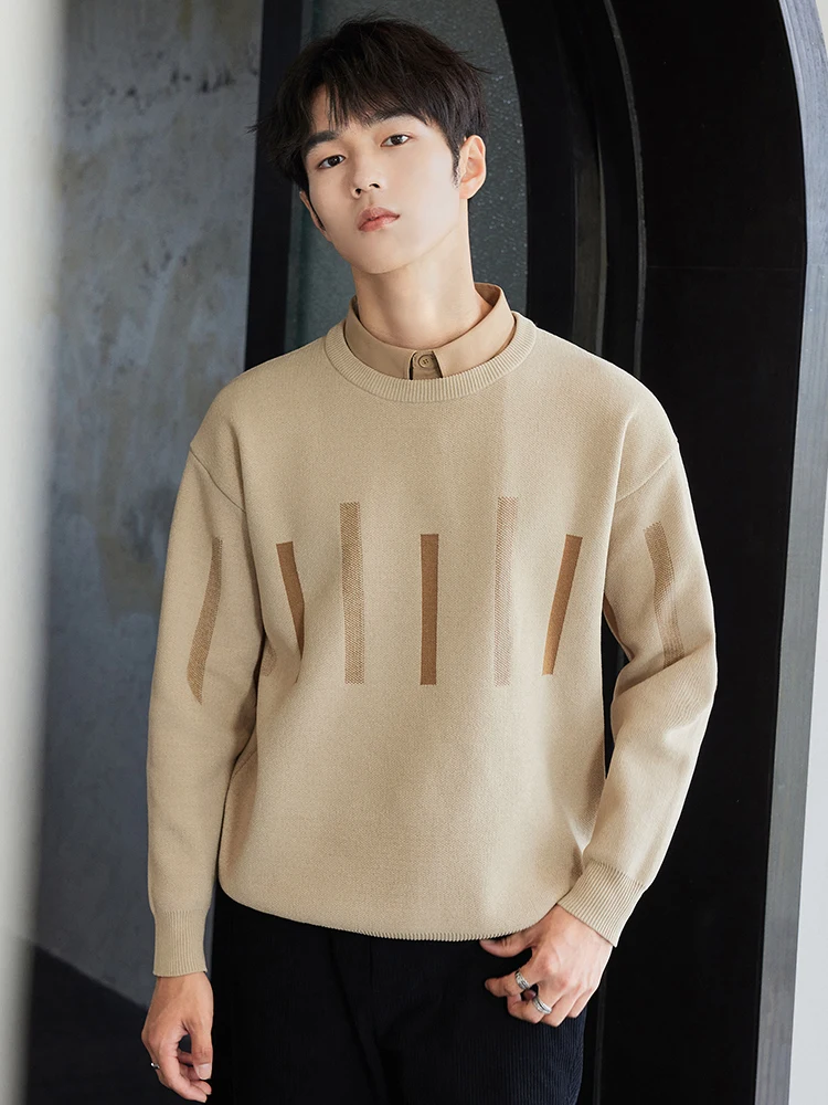 Мужской вязаный свитер с длинным рукавом и воротником-стойкой, имитация двухслойности, зимний, модный, утепленный трикотаж, в полоску, повседневная одежда
Мужской вязаный свитер с длинным рукавом и воротником-стойкой, имитация двухслойности, зимний, модный, утепленный трикотаж, в полоску, повседневная одежда