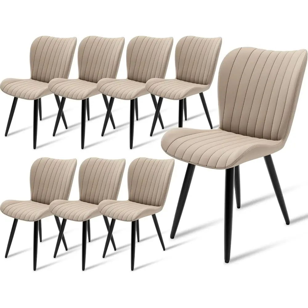 Set of 8 PU Leather Dining Chairs with Comfortable Backrest, Thick Upholstery, Metal Legs - Suitable for Kitchen, Dining, Living
Set of 8 PU Leather Dining Chairs with Comfortable Backrest, Thick Upholstery, Metal Legs - Suitable for Kitchen, Dining, Living