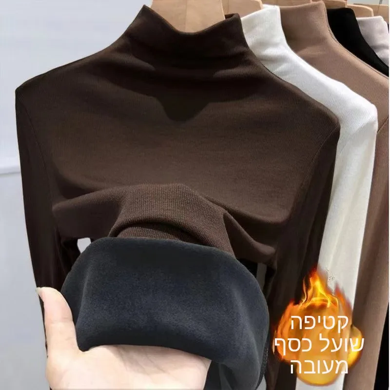 Thickened Fleece Warm Long Sleeve Base Shirt High Collar Slim Fit Women's Thermal Top Modal Winter Large Size Half High Collar
Thickened Fleece Warm Long Sleeve Base Shirt High Collar Slim Fit Women's Thermal Top Modal Winter Large Size Half High Collar
