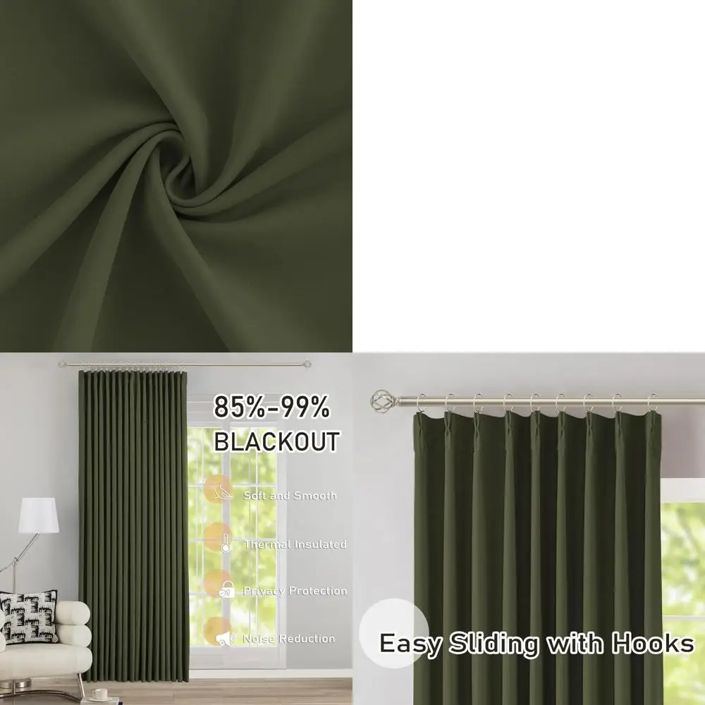 Extra Long 144 Olive Green Thermal Insulated Pinch Pleat Curtains with Hooks, 2 Panels, 40Wx144L for High Ceiling Living Rooms
Extra Long 144 Olive Green Thermal Insulated Pinch Pleat Curtains with Hooks, 2 Panels, 40Wx144L for High Ceiling Living Rooms