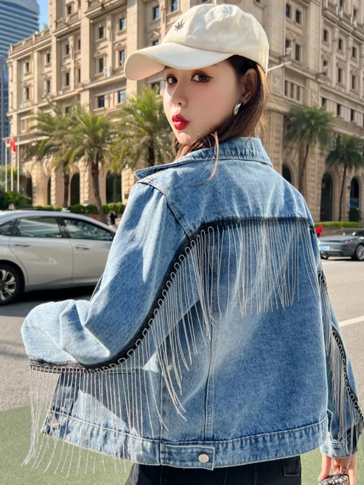 Ele Heavy-Du Denim Jaet Women's Spring Autumn New Sle Haome Loose Jeans Lazy Sle Women's Faion ort Coat
Ele Heavy-Du Denim Jaet Women's Spring Autumn New Sle Haome Loose Jeans Lazy Sle Women's Faion ort Coat