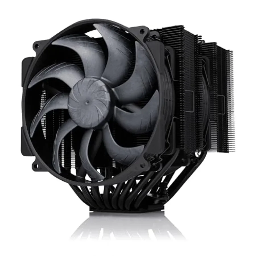 CPU cooler for AMD AM5/AM4 and Intel LGA1851/LGA1700/LGA1200, chromax.Black premium dual tower, black aluminum and nickel-plate
CPU cooler for AMD AM5/AM4 and Intel LGA1851/LGA1700/LGA1200, chromax.Black premium dual tower, black aluminum and nickel-plate