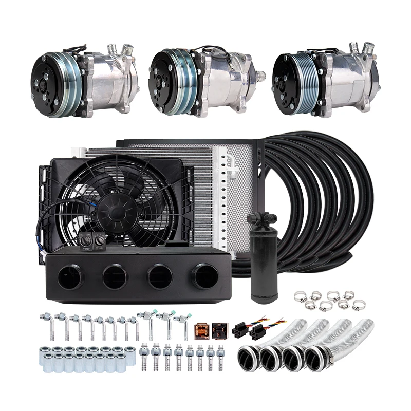 12V 24V A/C Air Conditioner Evaporator Radiator Compressor kit for Muscle Car Truck Van Tractor Digger Motorhome AC Parts
12V 24V A/C Air Conditioner Evaporator Radiator Compressor kit for Muscle Car Truck Van Tractor Digger Motorhome AC Parts