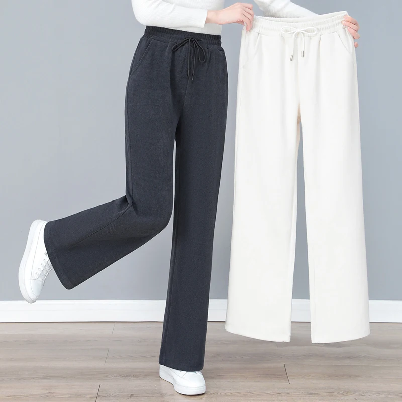 Новые женские весенне-осенне-зимние узкие брюки с широкими штанинами, женские модные повседневные прямые брюки с высокой талией
Новые женские весенне-осенне-зимние узкие брюки с широкими штанинами, женские модные повседневные прямые брюки с высокой талией