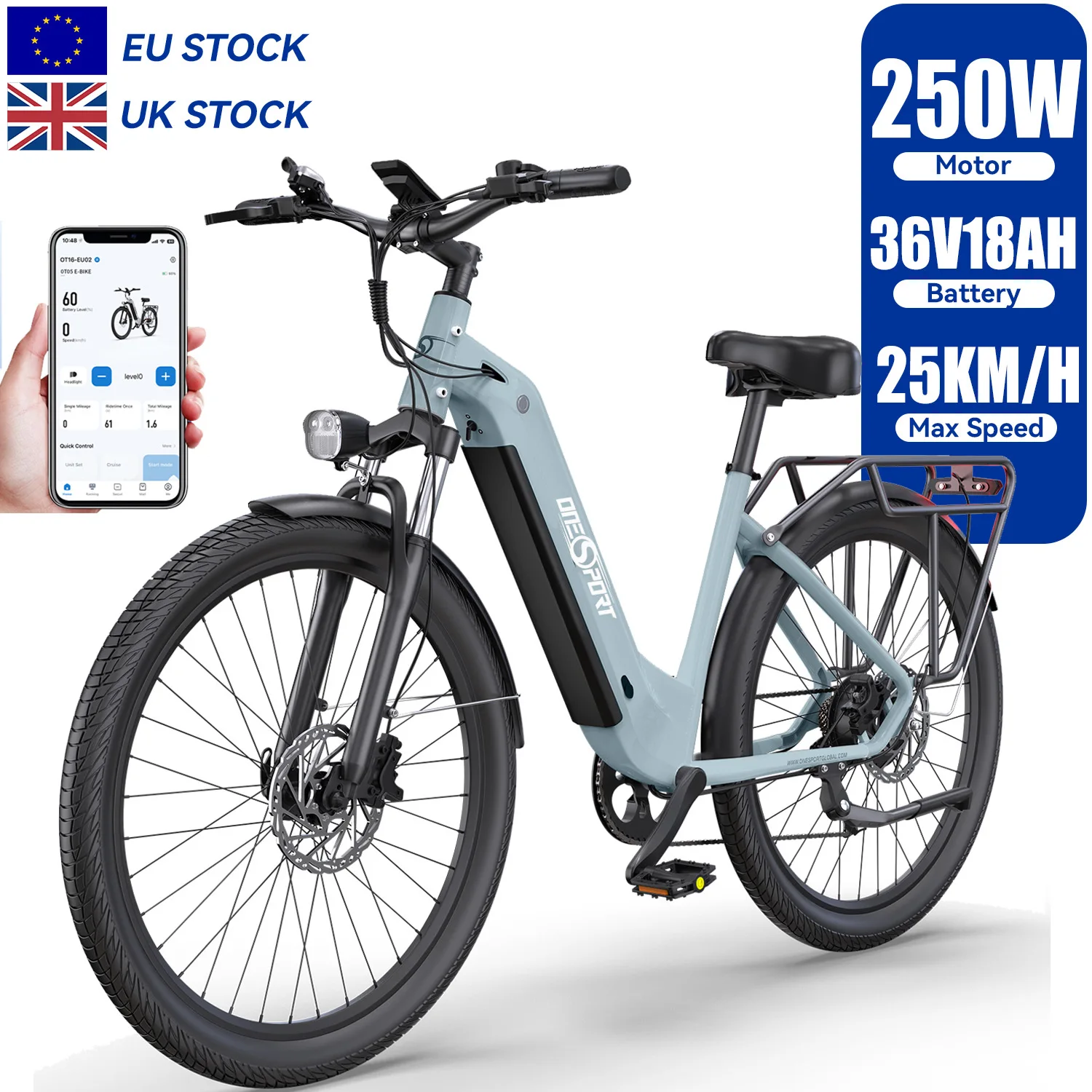Customization OEM ODM EU UK Warehouse OT05 36V 18AH 250W E-Bike Electric Bicycle Hybrid Ebike Electric Road City E Bike
Customization OEM ODM EU UK Warehouse OT05 36V 18AH 250W E-Bike Electric Bicycle Hybrid Ebike Electric Road City E Bike