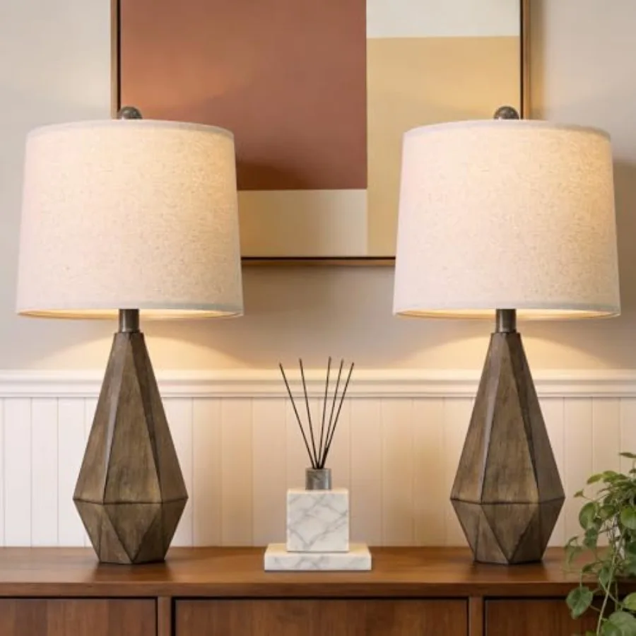 23.5'' Table Lamps Set of 2 for Bedroom Farmhouse Nightstand Lamps for Living Room Rustic Bedside Lamps with Linen Lampshade fo
23.5'' Table Lamps Set of 2 for Bedroom Farmhouse Nightstand Lamps for Living Room Rustic Bedside Lamps with Linen Lampshade fo
