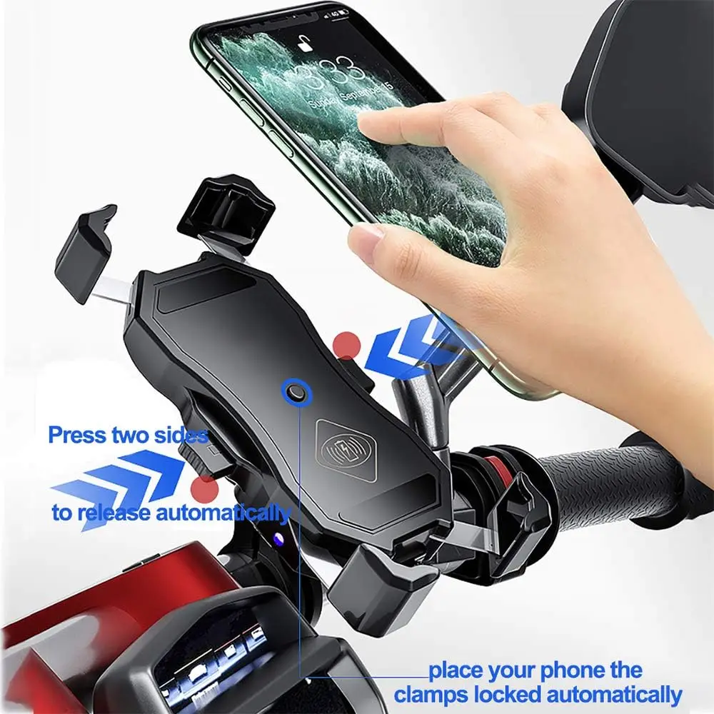 Motorcycle Phone Holder Fast Wireless Charger Quick USB Charging Moto Motorbike Mirror Stand Support Cellphone Handlebar Mount
Motorcycle Phone Holder Fast Wireless Charger Quick USB Charging Moto Motorbike Mirror Stand Support Cellphone Handlebar Mount