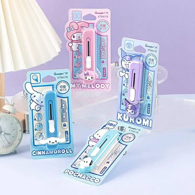 Sanrio Cinnamoroll My Melody Anime Kawaii Knife Cute Cartoon Kuromi Pochacco Cut Paper Pen Knife Students Toys Gifts for Kids
Sanrio Cinnamoroll My Melody Anime Kawaii Knife Cute Cartoon Kuromi Pochacco Cut Paper Pen Knife Students Toys Gifts for Kids