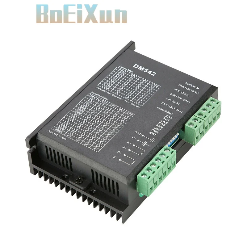 DM542 Stepper Motor Controller 2-phase Digital Stepper Motor Driver 20-50 VDC Max. 4.2A for Nema23 Series Motor
DM542 Stepper Motor Controller 2-phase Digital Stepper Motor Driver 20-50 VDC Max. 4.2A for Nema23 Series Motor