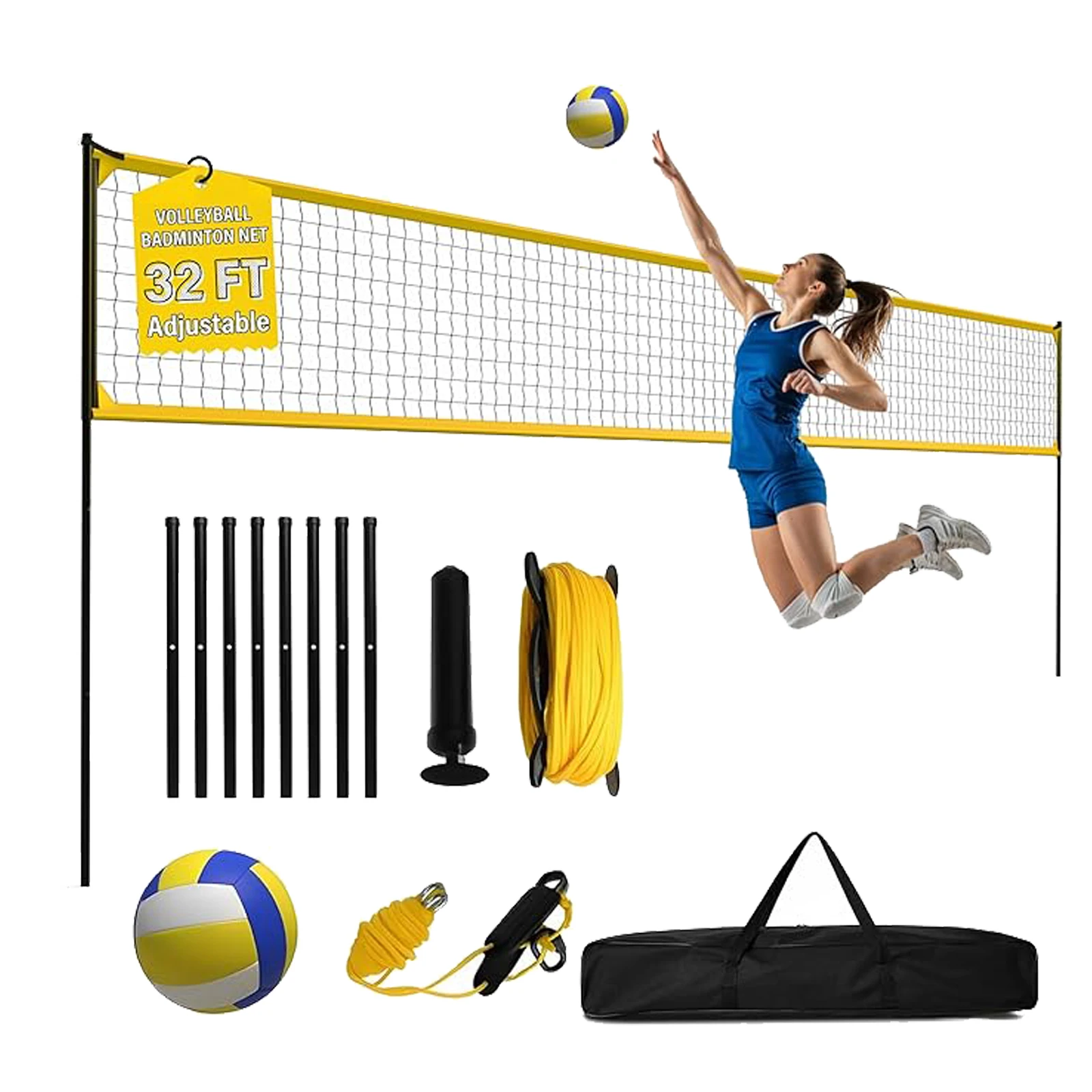 Набор для волейбола на открытом воздухе, регулируемая по высоте, отдельно стоящая волейбольная сетка с насосом, портативное тренировочное оборудование для двора и пляжа
Набор для волейбола на открытом воздухе, регулируемая по высоте, отдельно стоящая волейбольная сетка с насосом, портативное тренировочное оборудование для двора и пляжа