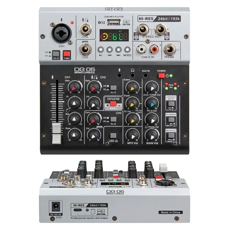 DG05 Audio Interface Sound Card with Monitoring,Studio Quality 24bit 192k,5.0 BT For PC,Electric Guitar Live Recording , Singing
DG05 Audio Interface Sound Card with Monitoring,Studio Quality 24bit 192k,5.0 BT For PC,Electric Guitar Live Recording , Singing