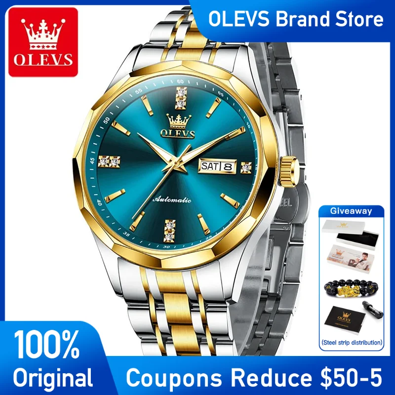 OLEVS 7056 Mens Watch Luxury Original Business Automatic Mechanical Watch Waterproof Luminous Double calendar brand Reloj
OLEVS 7056 Mens Watch Luxury Original Business Automatic Mechanical Watch Waterproof Luminous Double calendar brand Reloj