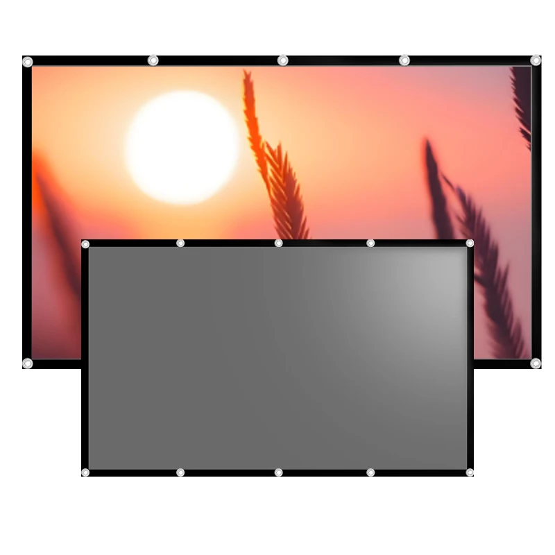 60-133 дюйма, складной антисветовой экран, легко носить с собой и установкой, также можно обсмотреть во время дня.
60-133 дюйма, складной антисветовой экран, легко носить с собой и установкой, также можно обсмотреть во время дня.