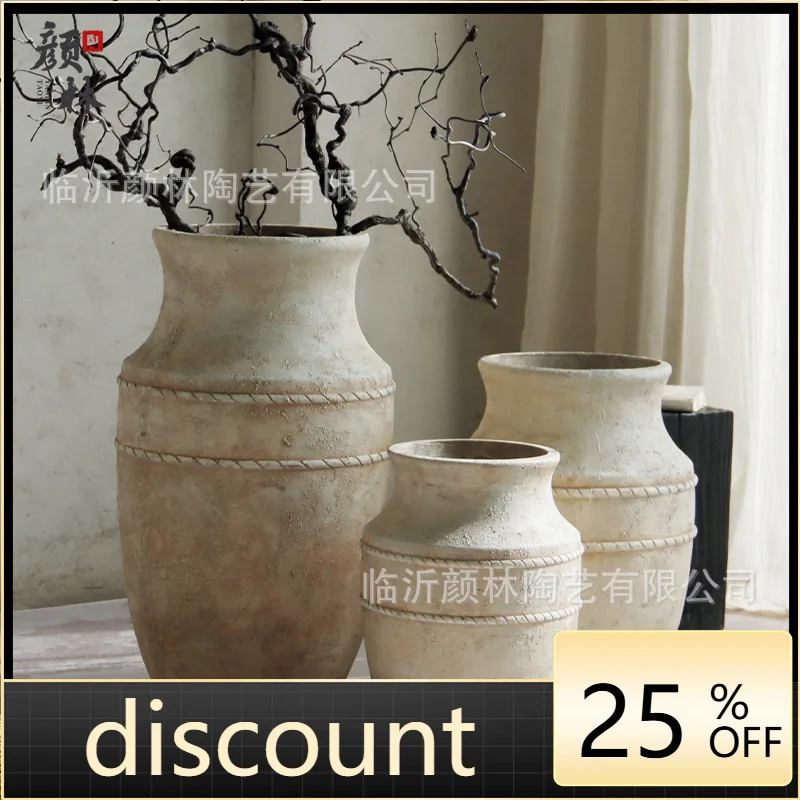 LMM retro large vase living room floor tea room atmosphere arrangement cement flower pot
LMM retro large vase living room floor tea room atmosphere arrangement cement flower pot