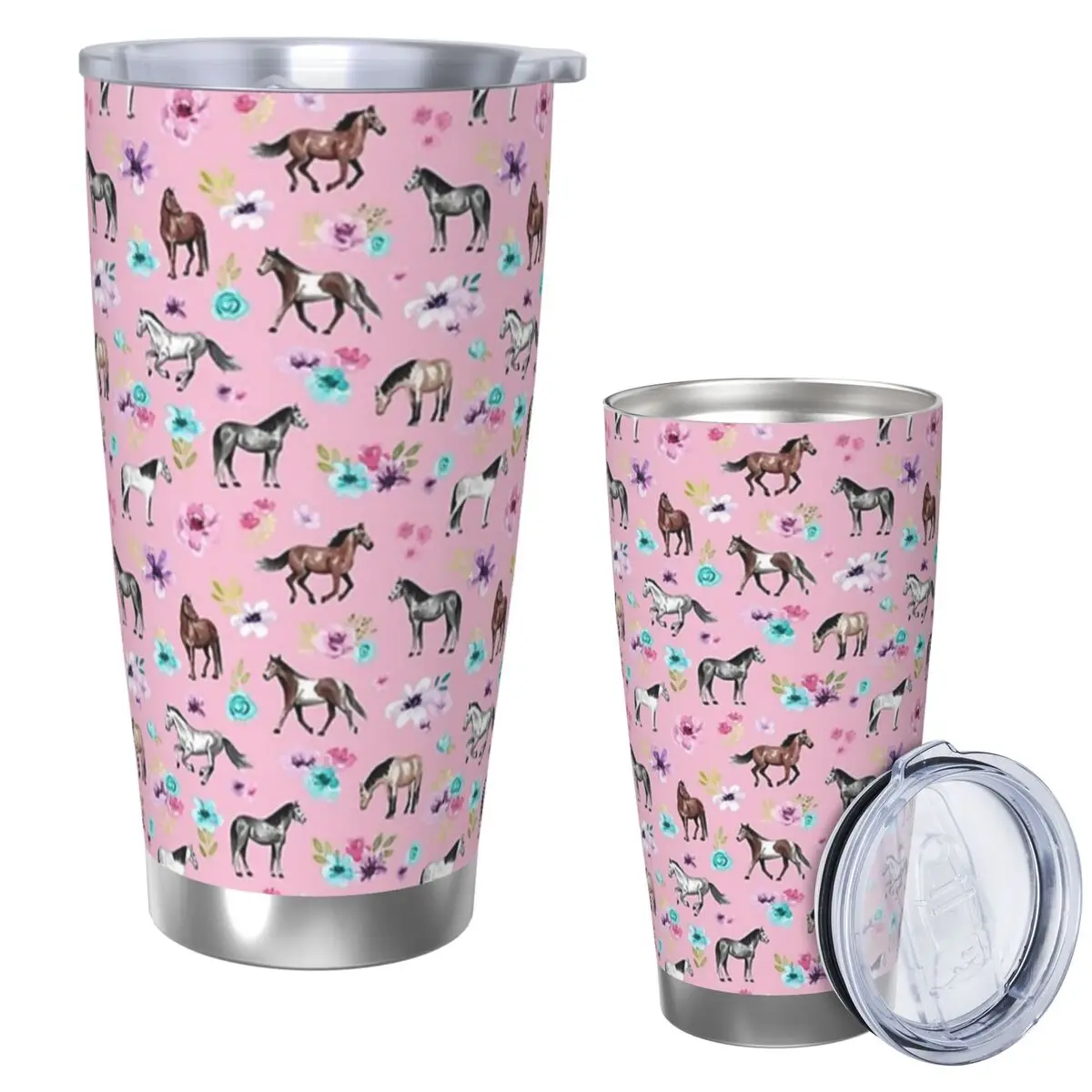 Horses And Flowers On Pink Equestrian Art Stainless Steel Tumbler Vacuum Insulated Mugs Thermal Cold Bottle Straws With Lid 20oz
Horses And Flowers On Pink Equestrian Art Stainless Steel Tumbler Vacuum Insulated Mugs Thermal Cold Bottle Straws With Lid 20oz