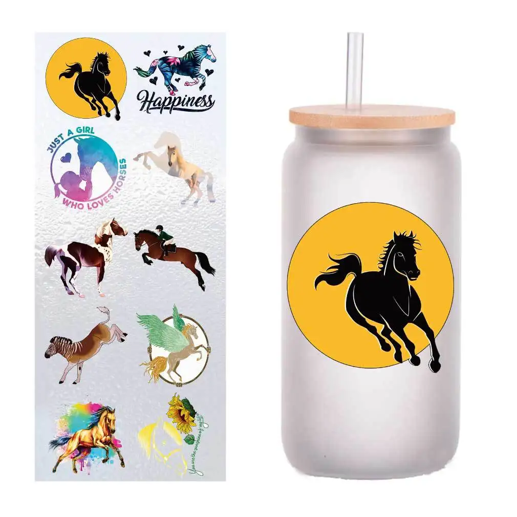 10 pieces/pack cartoon horse figure series UV transfer sticker Crystal label glass sticker customized four inches
10 pieces/pack cartoon horse figure series UV transfer sticker Crystal label glass sticker customized four inches