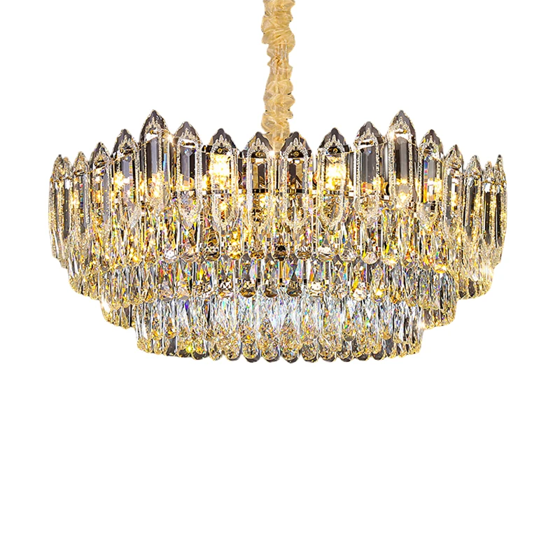 Modern luxury crystal chandelier villa steel chandelier switch remote control
Modern luxury crystal chandelier villa steel chandelier switch remote control