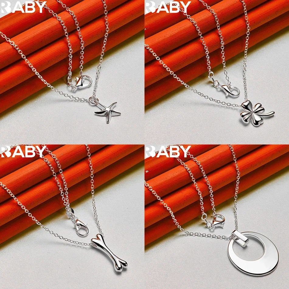 URBABY 40-75cm 925 Sterling Silver Design Pendant Necklace For Women Men Charm Trend Birthday Gifts Fashion Party Fine Jewelry 
URBABY 40-75cm 925 Sterling Silver Design Pendant Necklace For Women Men Charm Trend Birthday Gifts Fashion Party Fine Jewelry