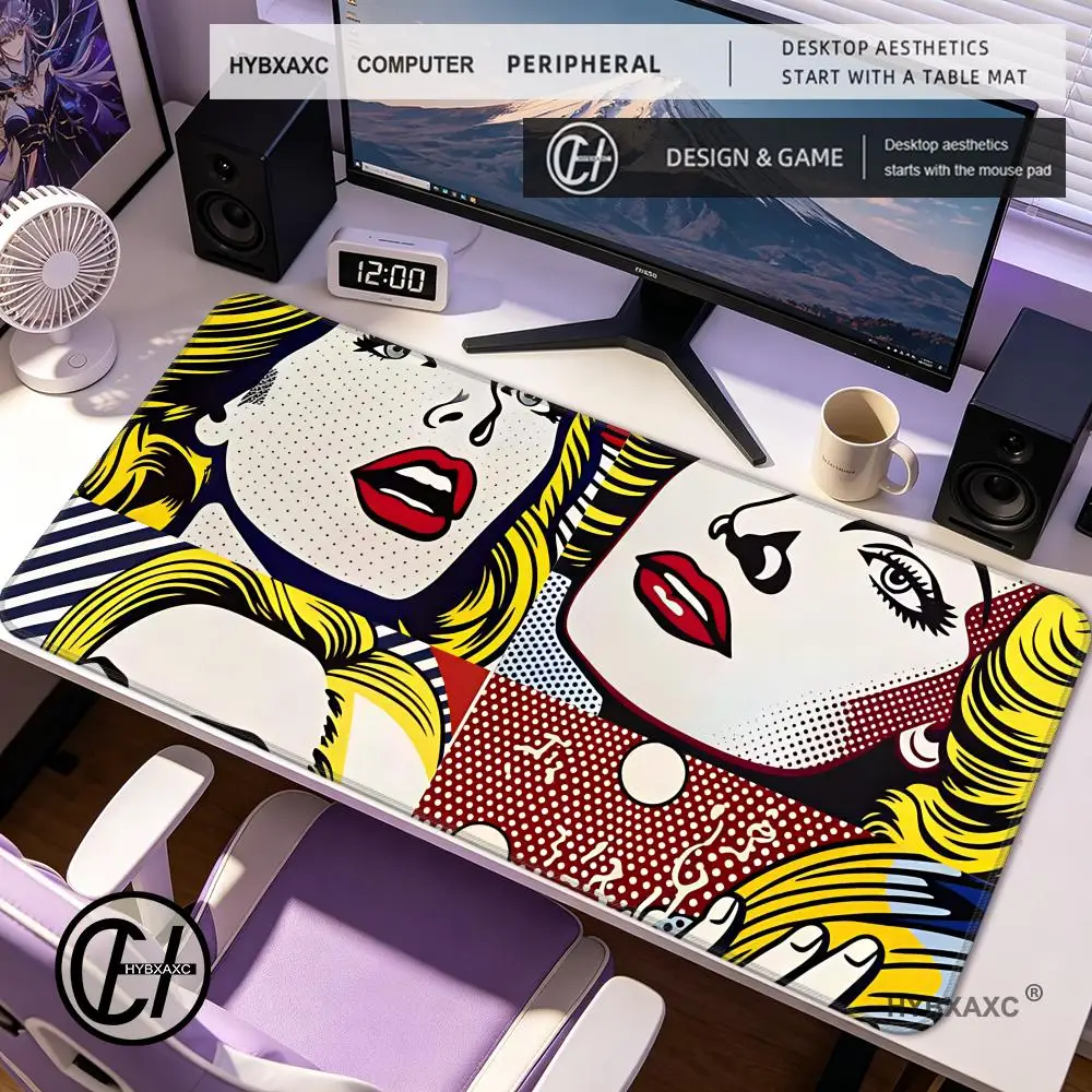 HYBXAXC Fashion Pop Art R-oy L-ichtensteins Mouse Pad Large Thick Desk Pad Stitched Edges Gaming Mouse Mat for PC
HYBXAXC Fashion Pop Art R-oy L-ichtensteins Mouse Pad Large Thick Desk Pad Stitched Edges Gaming Mouse Mat for PC