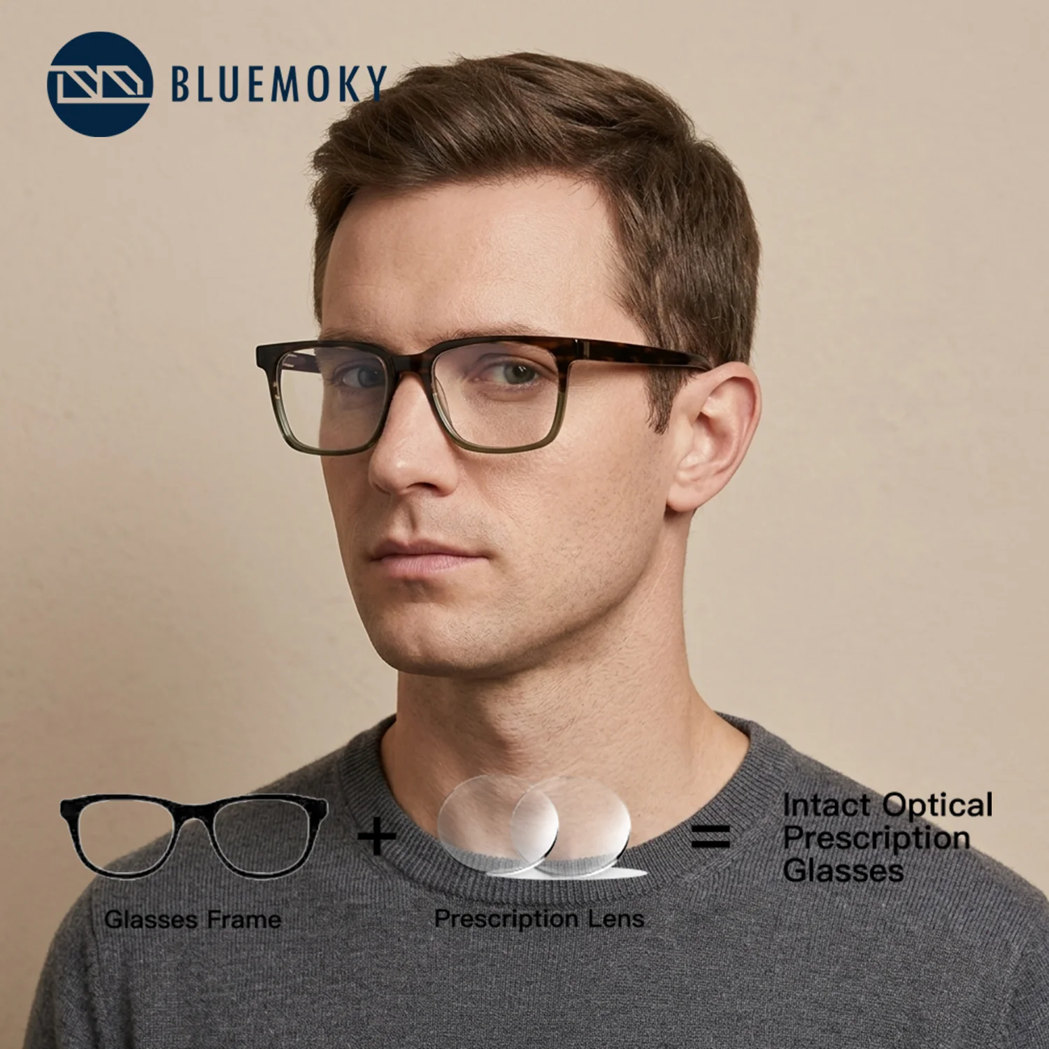 BLUEMOKY (L Size) Square Prescription Eyeglasses Custom Photochromic Anti Blue Light Acetate Progressive Multifocal Glasses Man
BLUEMOKY (L Size) Square Prescription Eyeglasses Custom Photochromic Anti Blue Light Acetate Progressive Multifocal Glasses Man