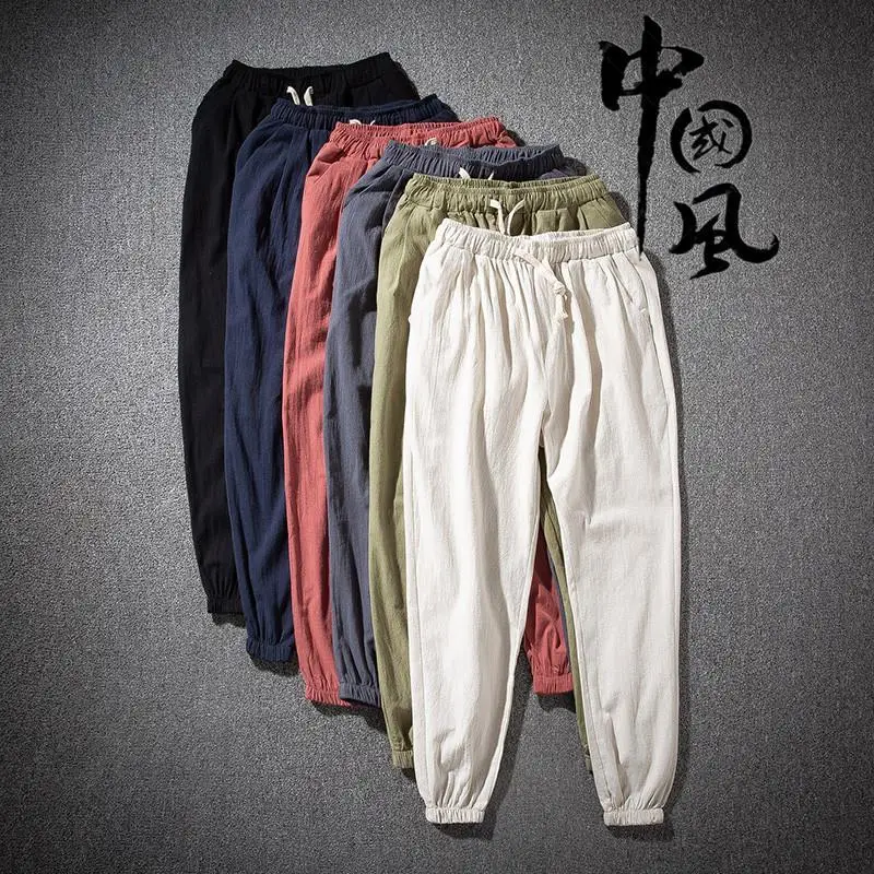 Свободные повседневные китайские хлопковые льняные мужские брюки с эластичной резинкой на талии, весенне-осенние брюки Hanfu Zen Study Harlan Pure Color
Свободные повседневные китайские хлопковые льняные мужские брюки с эластичной резинкой на талии, весенне-осенние брюки Hanfu Zen Study Harlan Pure Color