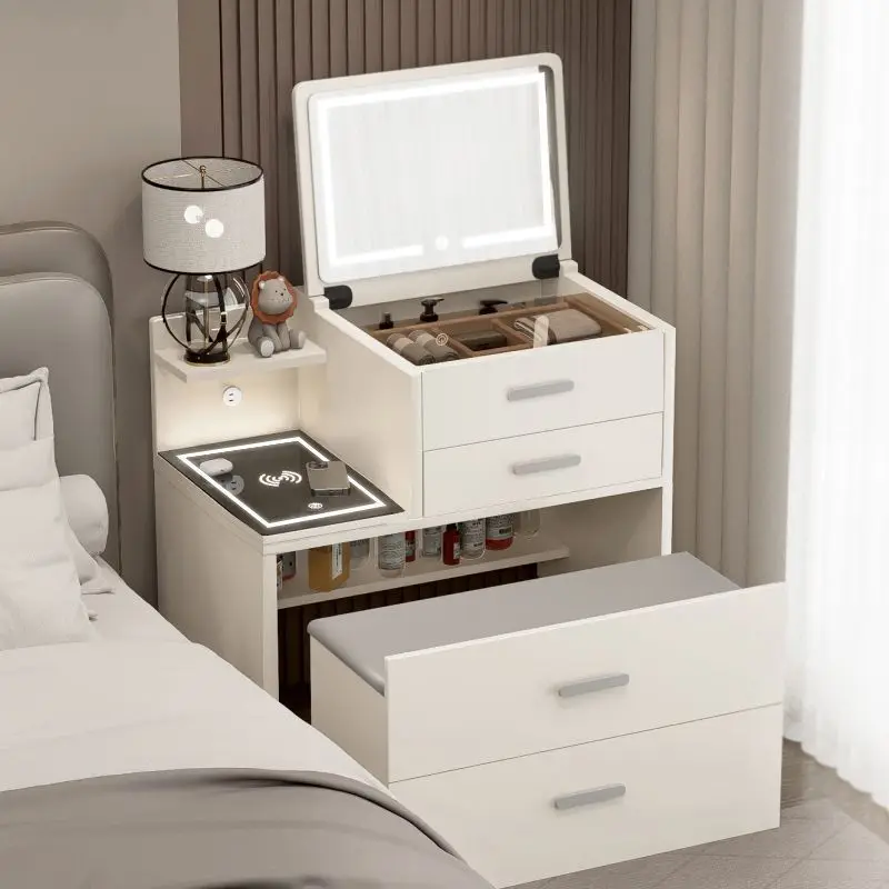 Solid wood dresser bedside table integrated small apartment mini flip combination 2024 new simple modern makeup table
Solid wood dresser bedside table integrated small apartment mini flip combination 2024 new simple modern makeup table