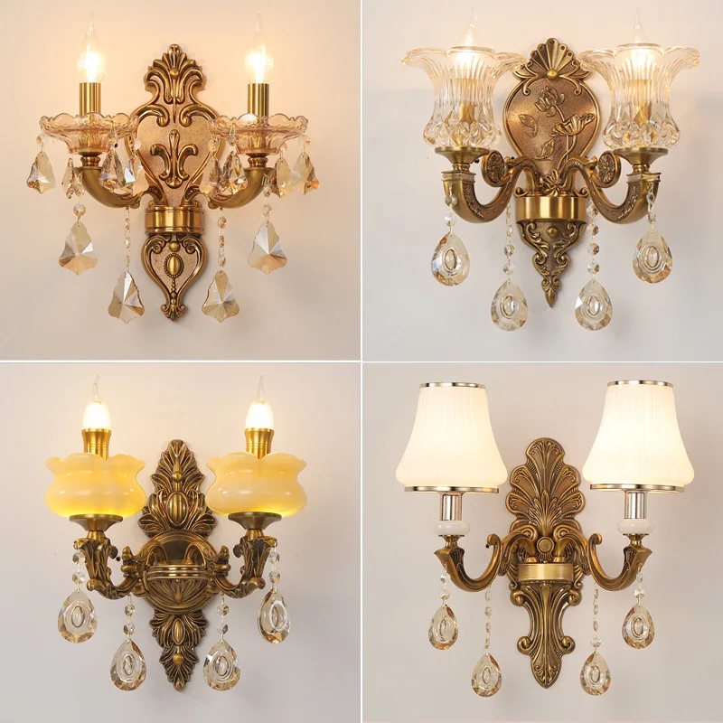 European Style Wrought Iron Wall Lights Glass Lampshade Design LED Lamp Living Room Decor Villa Hotel Corridor Lighting Fixtures
European Style Wrought Iron Wall Lights Glass Lampshade Design LED Lamp Living Room Decor Villa Hotel Corridor Lighting Fixtures