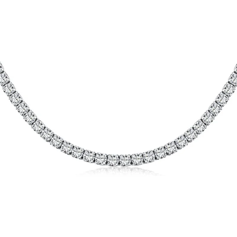 925 Sterling Silver Tennis 4MM Width D Color VVS1 Clarity Round Cut Moissanite Necklace Elegant Party Jewelr
925 Sterling Silver Tennis 4MM Width D Color VVS1 Clarity Round Cut Moissanite Necklace Elegant Party Jewelr